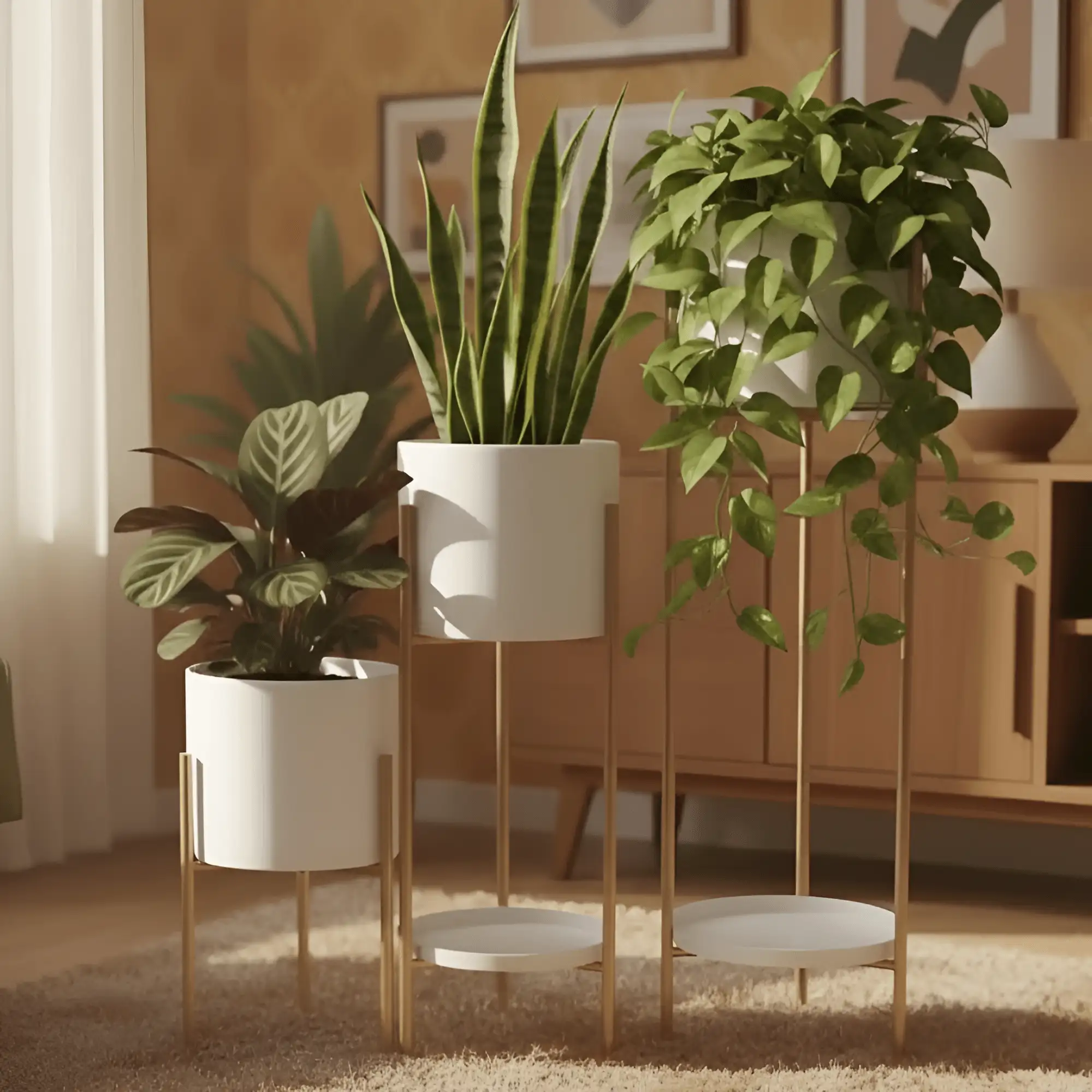 1-DECO-MACE-SET-BLAN-ASTRO Set macetas con Pie Nórdico - Imagen 1